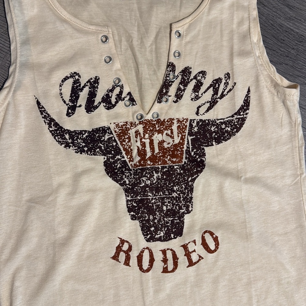 Cream Rodeo Graphic Tank Top - Picture 2 of 5